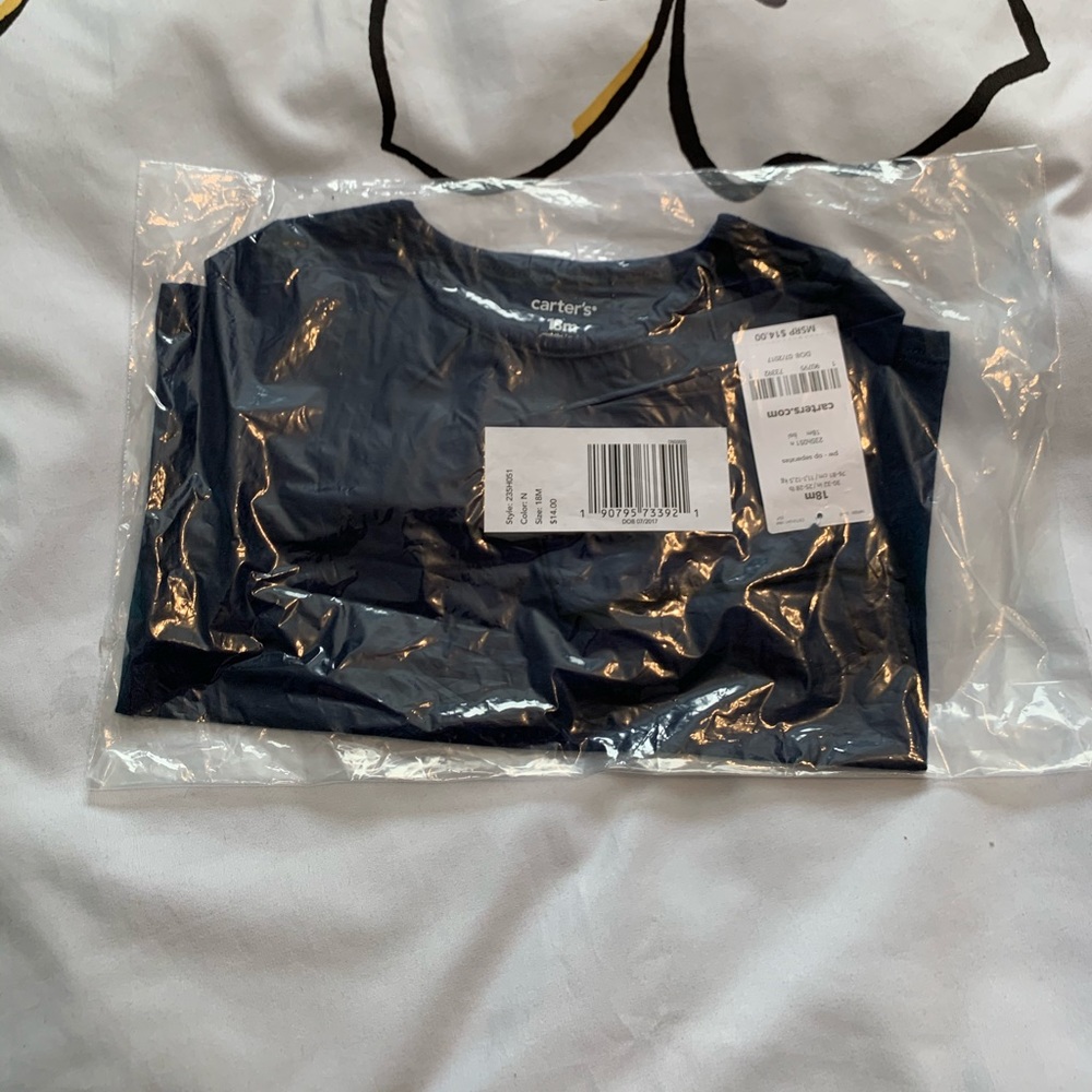 Solid navy long sleeve T-shirt 18m